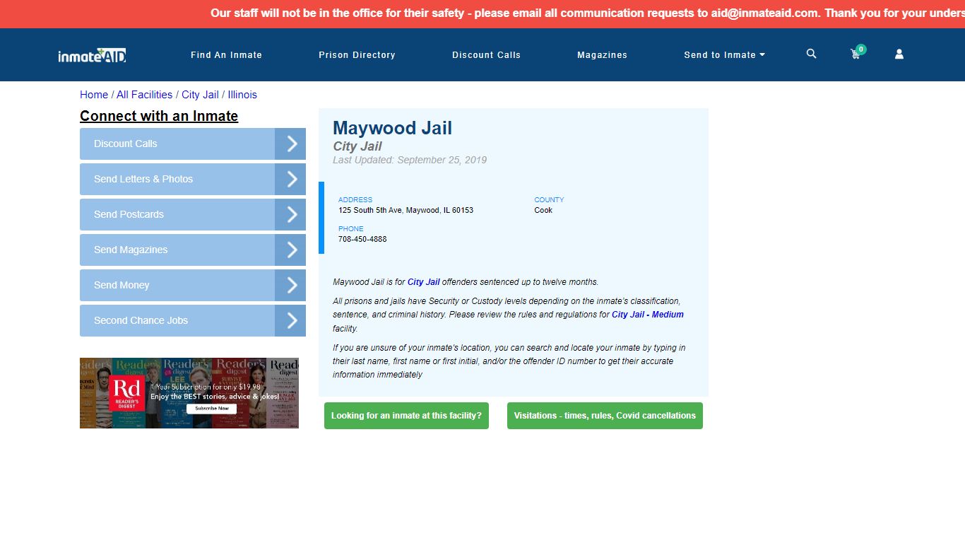 Maywood Jail | Inmate Locator