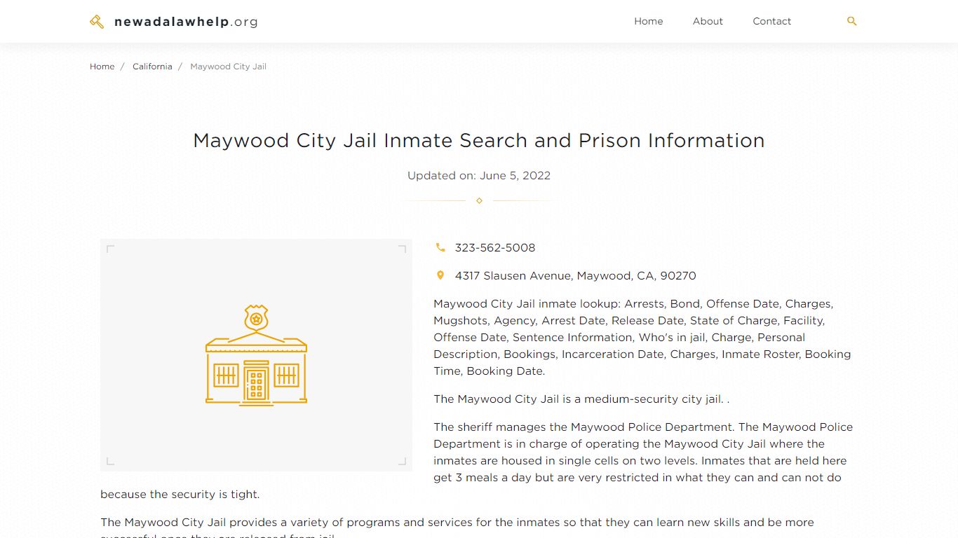 Maywood City Jail Inmate Search, Visitation, Phone no ...